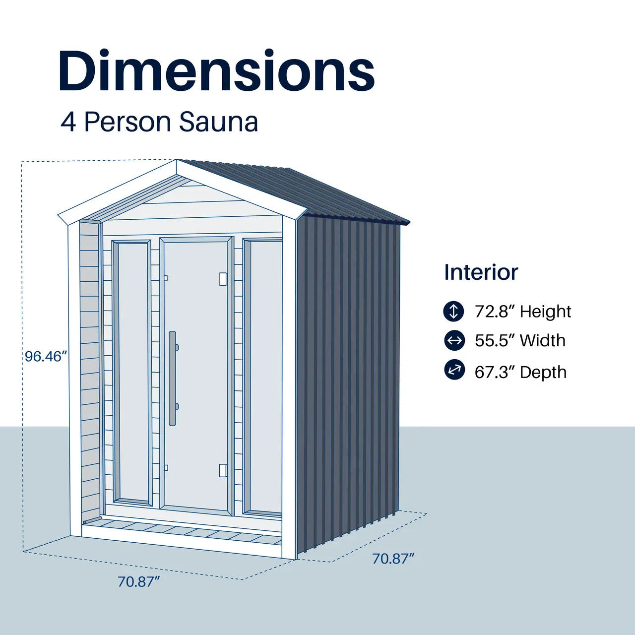 Fiesta 3-4 Person Outdoor Red Cedar Traditional Wet/Dry Sauna with Gray Accents
