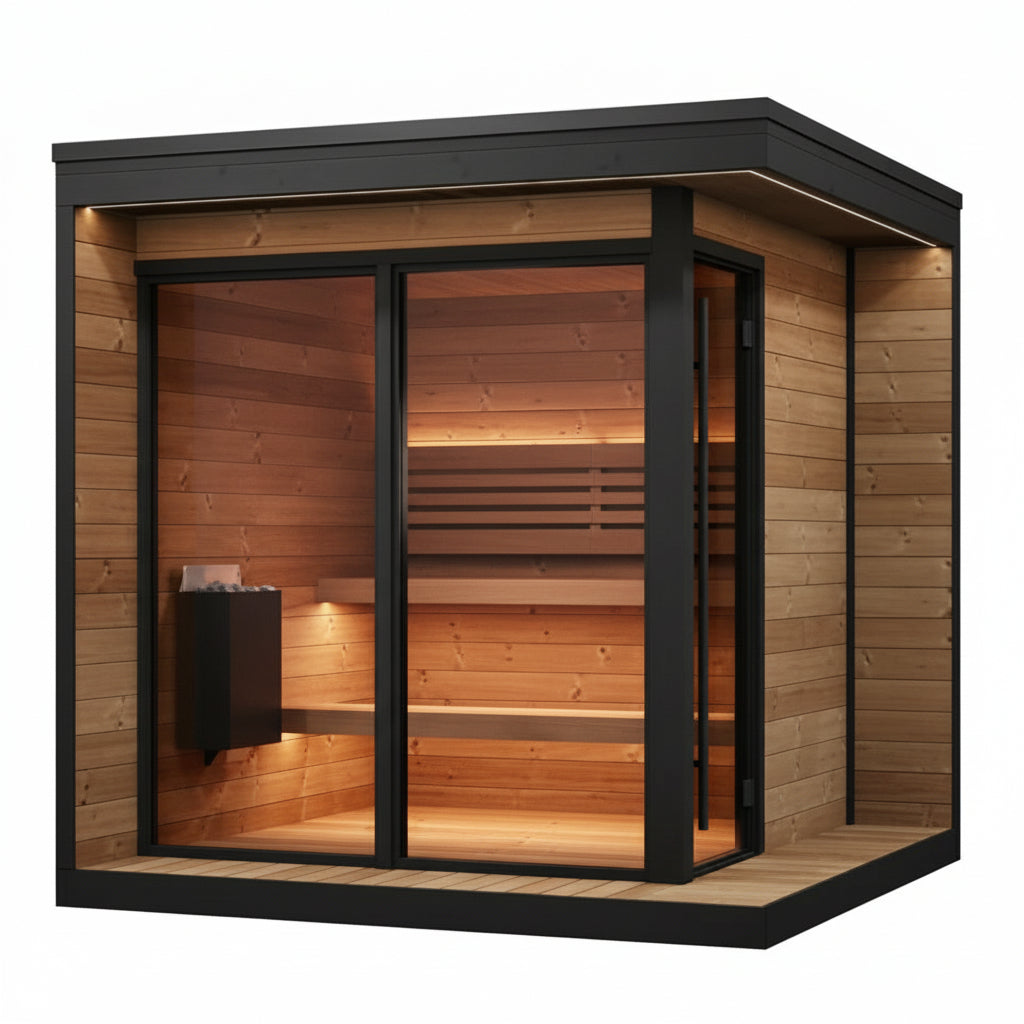 SaunaLife Model GL6 6-Person Luxury Outdoor Traditional Sauna