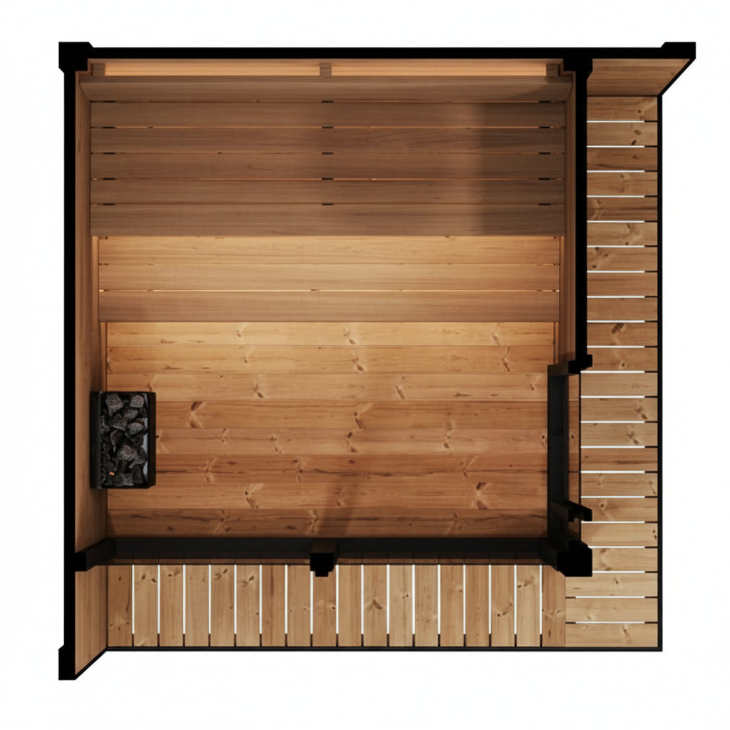 SaunaLife Model GL6 6-Person Luxury Outdoor Traditional Sauna