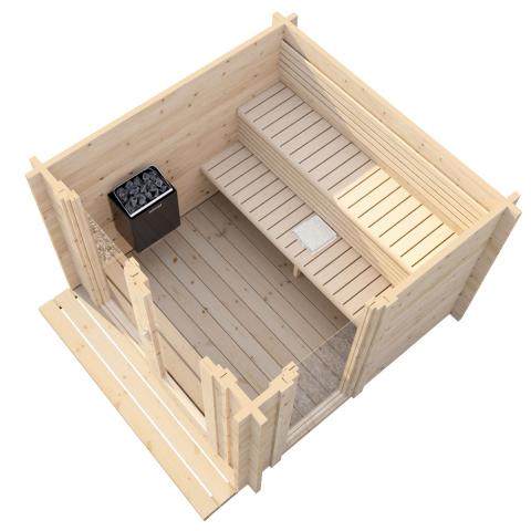SaunaLife Model G4 6-Person Outdoor Cabin Sauna Kit