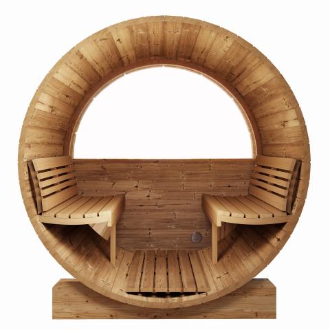 SaunaLife Model E8W 6-Person Outdoor Barrel Sauna