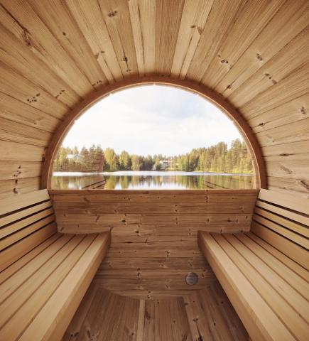 SaunaLife Model E8W 6-Person Outdoor Barrel Sauna