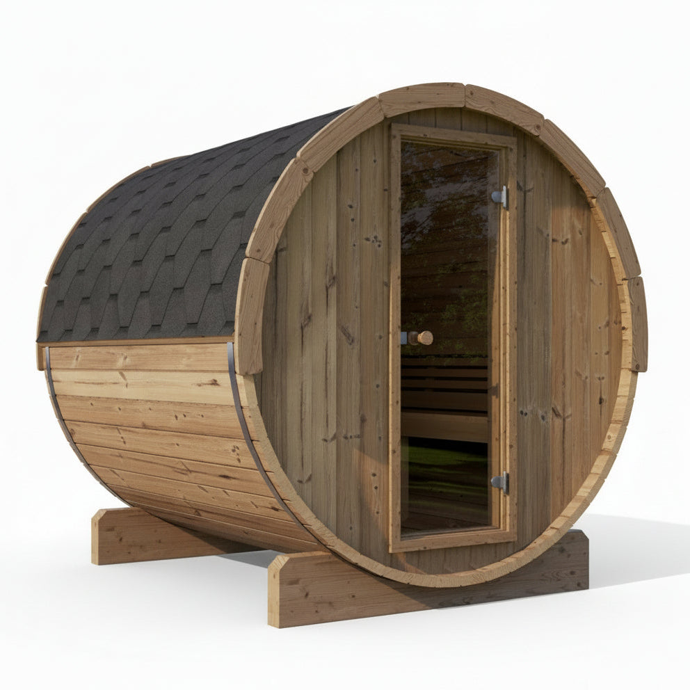 SaunaLife Model E8 6-Person Barrel Sauna