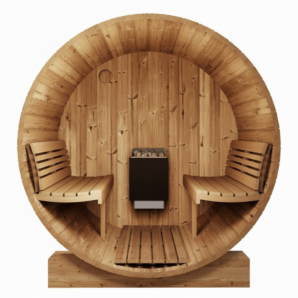 SaunaLife Model E8 6-Person Barrel Sauna