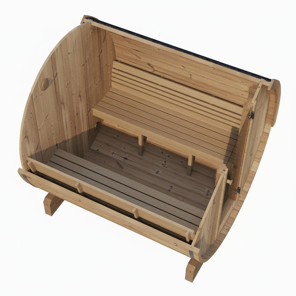 SaunaLife Model E8 6-Person Barrel Sauna