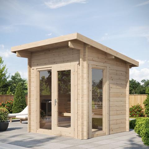 SaunaLife Model G4 6-Person Outdoor Cabin Sauna Kit