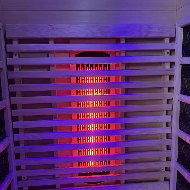 Full Spectrum Infrared Sauna Indoor Red Light Therapy Canadian Hemlock Wood Home Spa Saunas for 2 Person