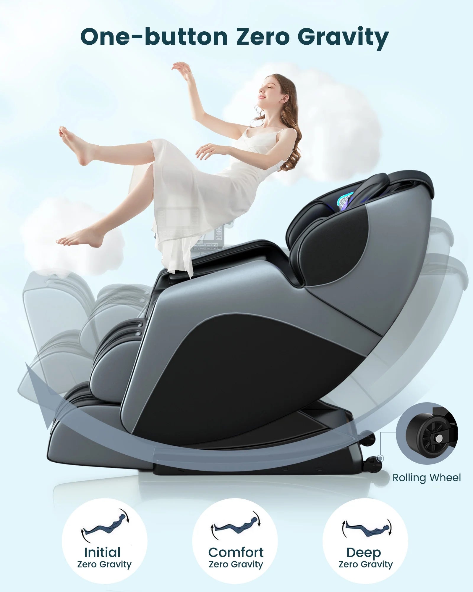 4D Massage Chair, Full Body Recliner with Zero Gravity, Heating