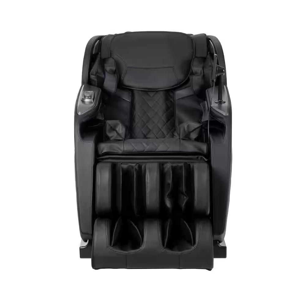 Regal Series Black Faux Leather Reclining 2D Massage Chair with 8 Massage Chair Rollers and 2-Stage Zero Gravity