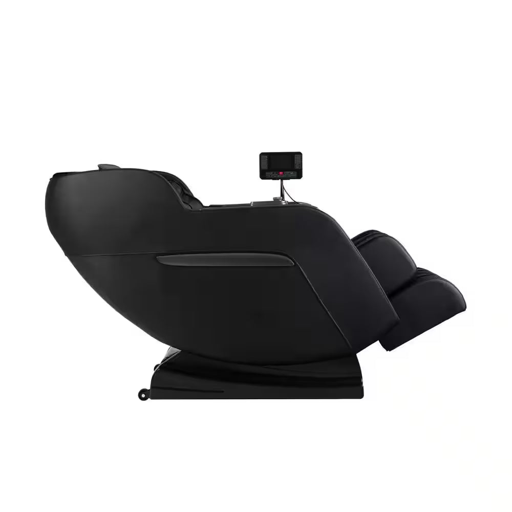 Regal Series Black Faux Leather Reclining 2D Massage Chair with 8 Massage Chair Rollers and 2-Stage Zero Gravity