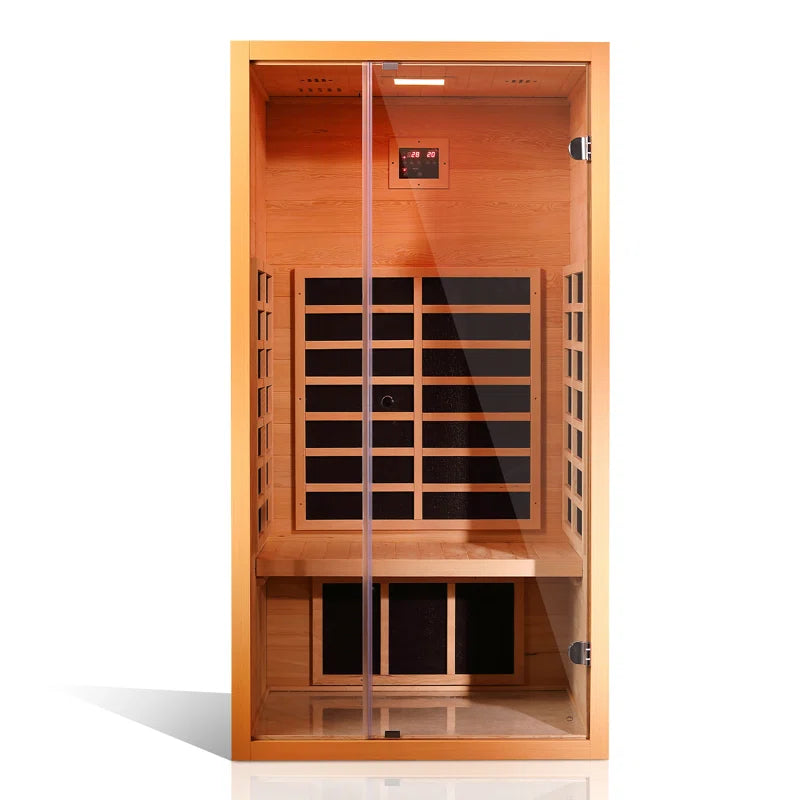 1-Person Extendable Indoor FAR Infrared Sauna Bluetooth Compatible with 6 Carbon Heaters