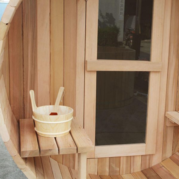 WAJA Cedar Barrel Sauna with Porch