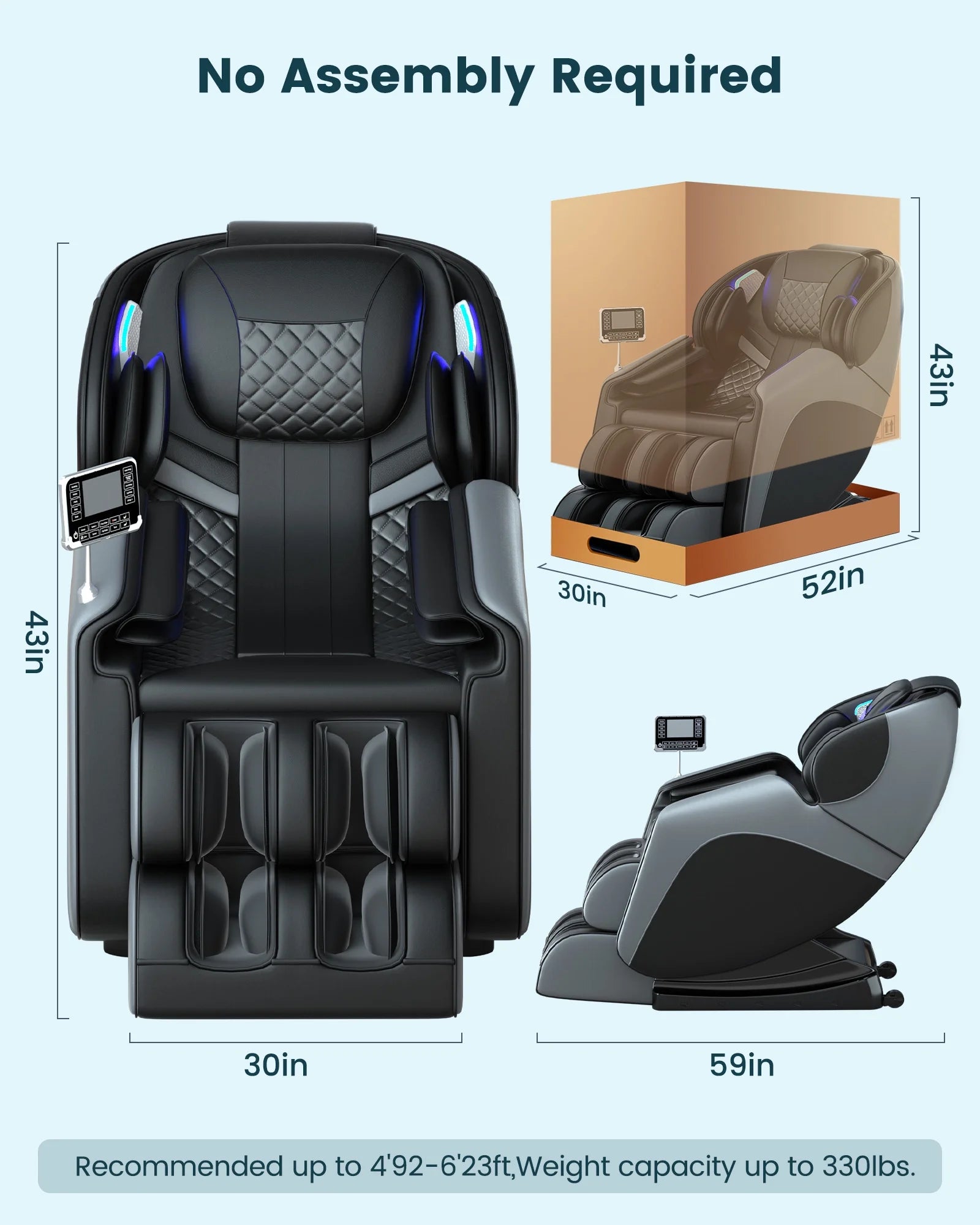 4D Massage Chair, Full Body Recliner with Zero Gravity, Heating