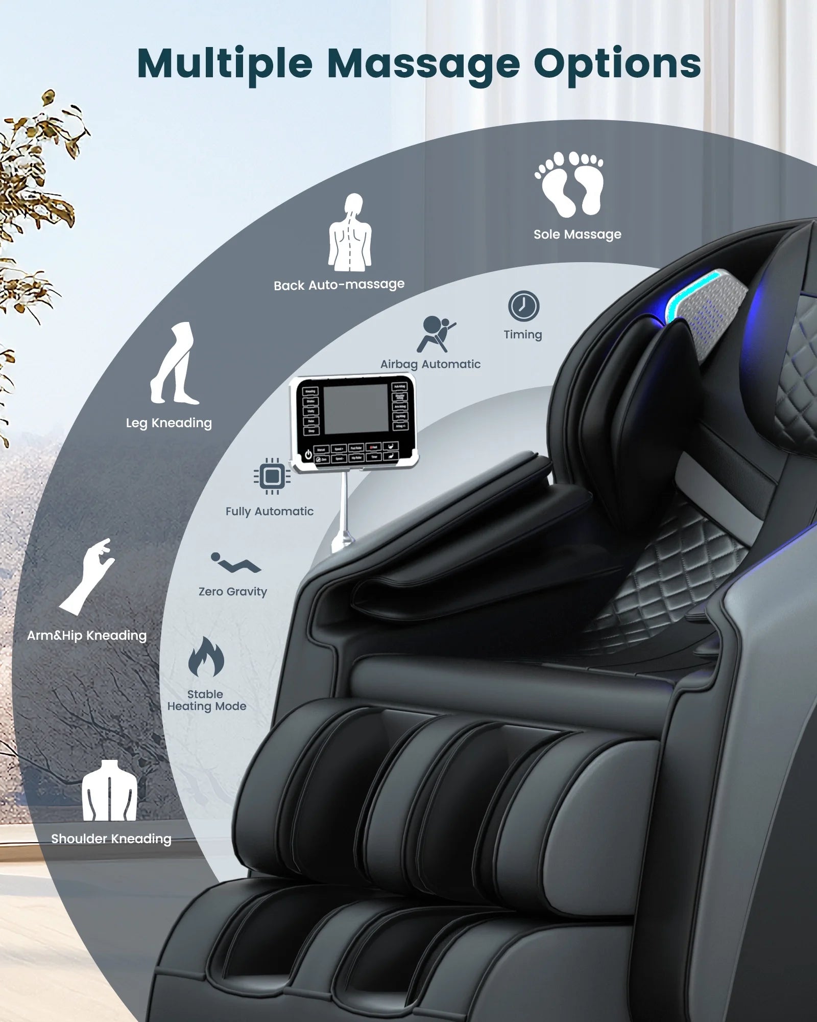 4D Massage Chair, Full Body Recliner with Zero Gravity, Heating