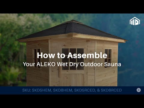 8-Person Outdoor Canadian Hemlock Traditional Wet/Dry Sauna with Asphalt Roof